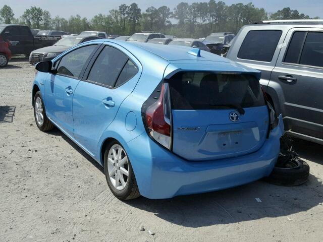 JTDKDTB30F1086449 - 2015 TOYOTA PRIUS C BLUE photo 3