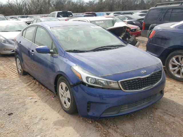 3KPFK4A77HE125359 - 2017 KIA FORTE LX BLUE photo 1