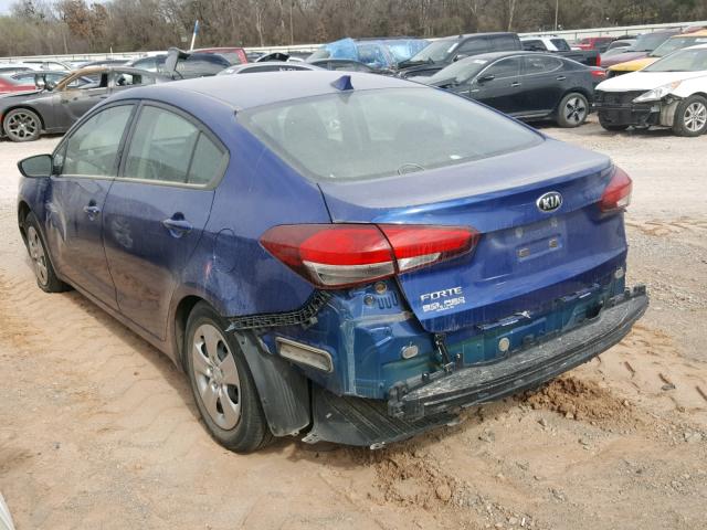 3KPFK4A77HE125359 - 2017 KIA FORTE LX BLUE photo 3