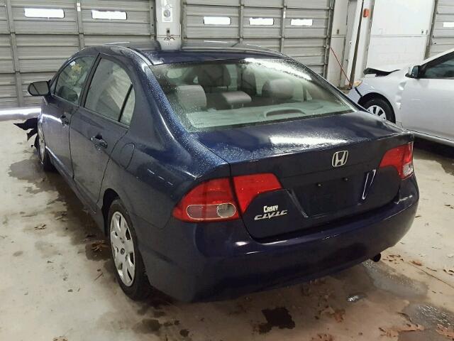 1HGFA16547L127781 - 2007 HONDA CIVIC LX BLUE photo 3