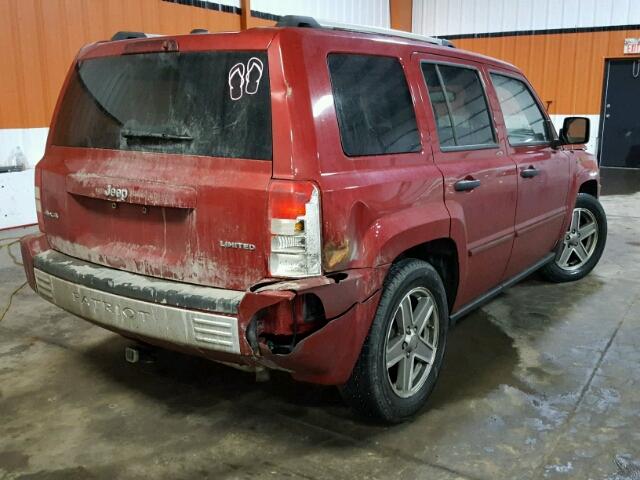 1J8FF48W17D412917 - 2007 JEEP PATRIOT LI RED photo 4