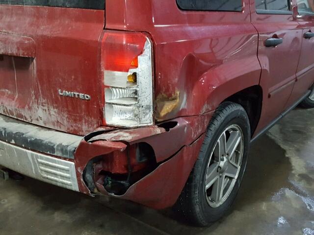 1J8FF48W17D412917 - 2007 JEEP PATRIOT LI RED photo 9