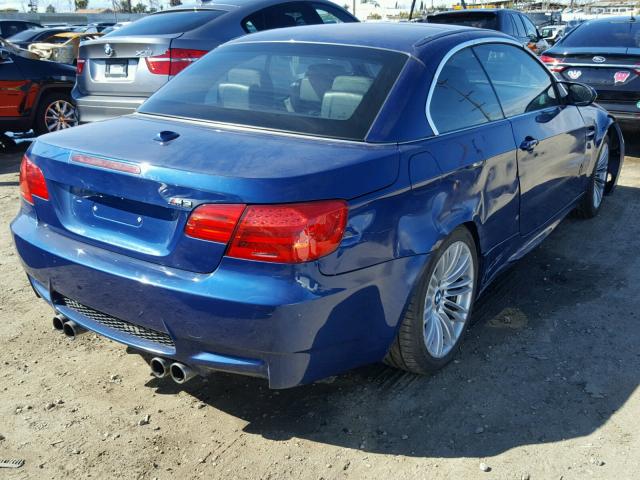 WBSDX9C56BE399214 - 2011 BMW M3 BLUE photo 4