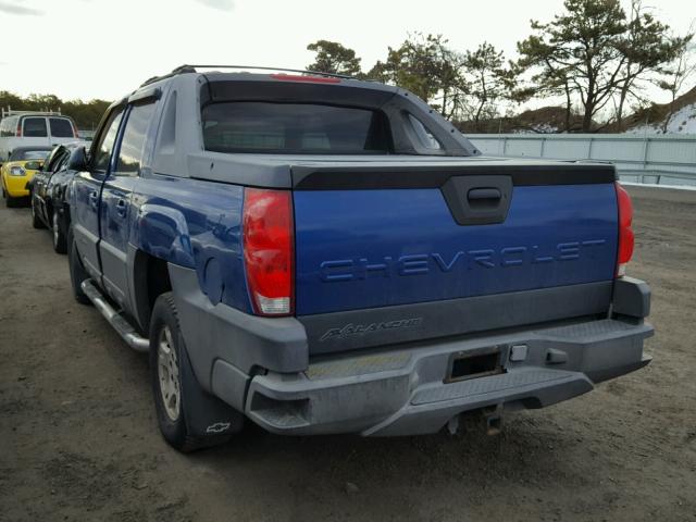 3GNEK13T33G125190 - 2003 CHEVROLET AVALANCHE BLUE photo 3