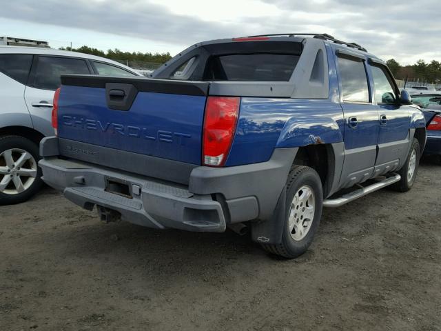 3GNEK13T33G125190 - 2003 CHEVROLET AVALANCHE BLUE photo 4