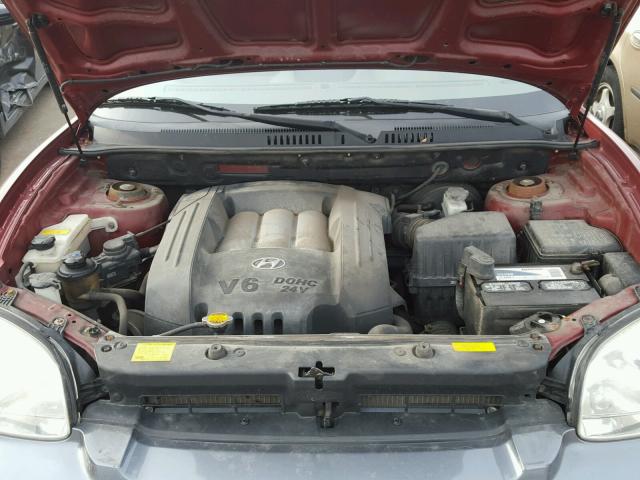 KM8SC73D25U006885 - 2005 HYUNDAI SANTA FE G RED photo 7