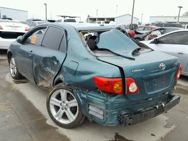 1NXBU40E09Z110063 - 2009 TOYOTA COROLLA BA GREEN photo 3