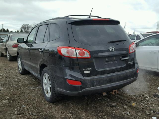 5XYZKDAG0BG038538 - 2011 HYUNDAI SANTA FE L BLACK photo 3