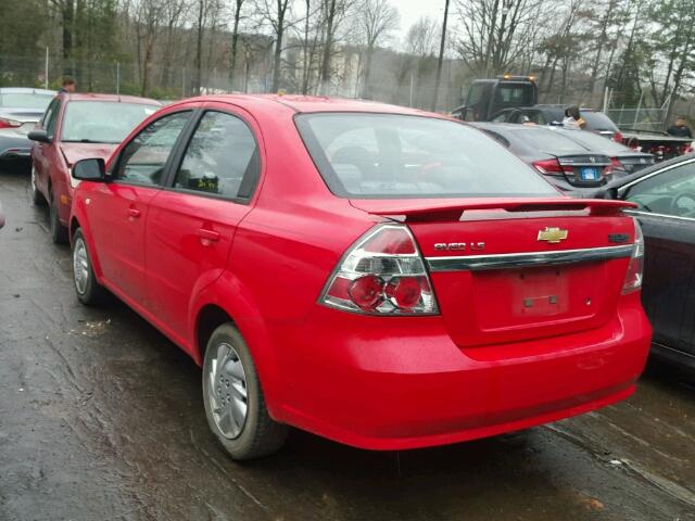 KL1TD56677B061619 - 2007 CHEVROLET AVEO BASE Qırmızı foto 3