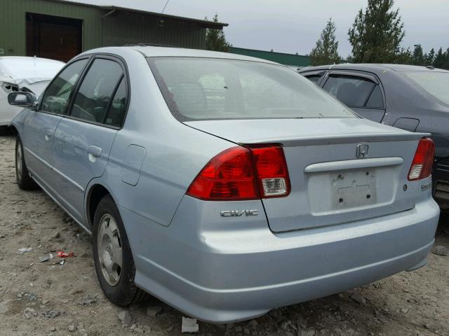 JHMES96675S023527 - 2005 HONDA CIVIC HYBR BLUE photo 3