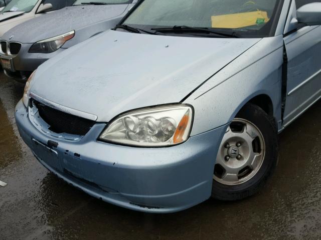 JHMES96663S028263 - 2003 HONDA CIVIC HYBR BLUE photo 9