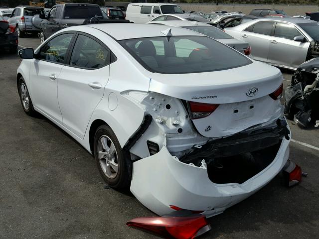 5NPDH4AE8FH640268 - 2015 HYUNDAI ELANTRA SE WHITE photo 3