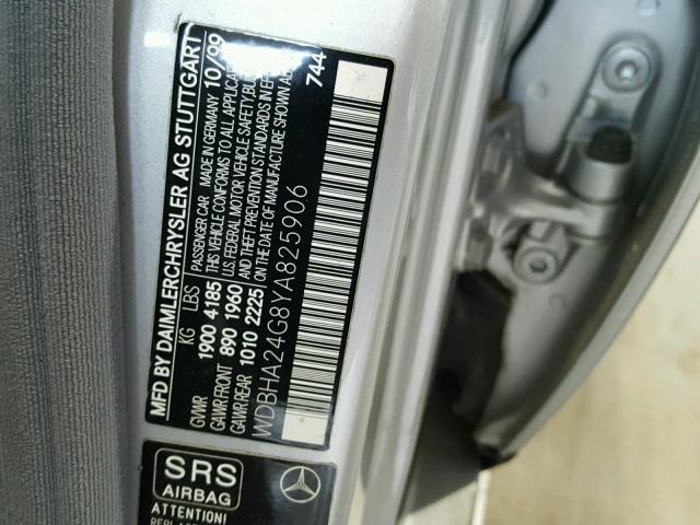 WDBHA24G8YA825906 - 2000 MERCEDES-BENZ C 230 SILVER photo 10