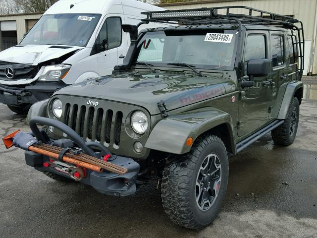 1C4BJWFG6FL768845 - 2015 JEEP WRANGLER U GREEN photo 2