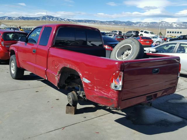 1B7GG22N0YS631751 - 2000 DODGE DAKOTA RED photo 3