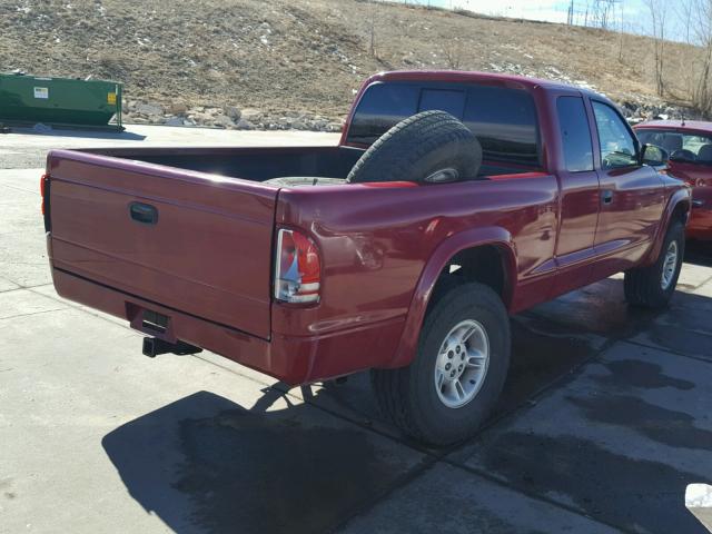 1B7GG22N0YS631751 - 2000 DODGE DAKOTA RED photo 4