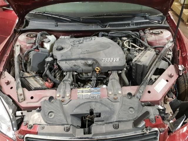 2G1WV58N681370404 - 2008 CHEVROLET IMPALA 50T RED photo 7