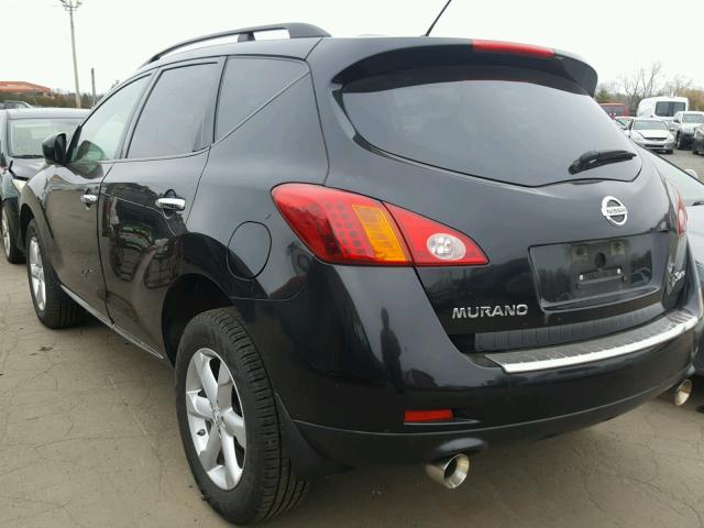 JN8AZ18W19W146270 - 2009 NISSAN MURANO S BLACK photo 3