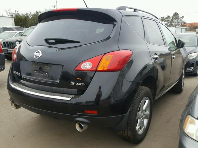 JN8AZ18W19W146270 - 2009 NISSAN MURANO S BLACK photo 4