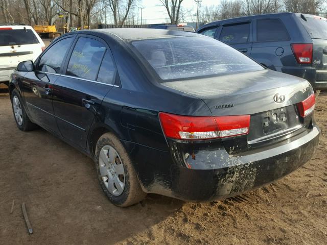 5NPET46C67H235473 - 2007 HYUNDAI SONATA GLS BLACK photo 3