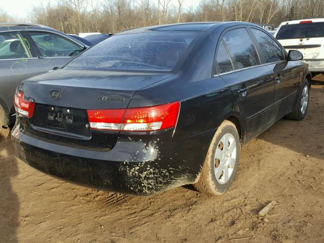 5NPET46C67H235473 - 2007 HYUNDAI SONATA GLS BLACK photo 4