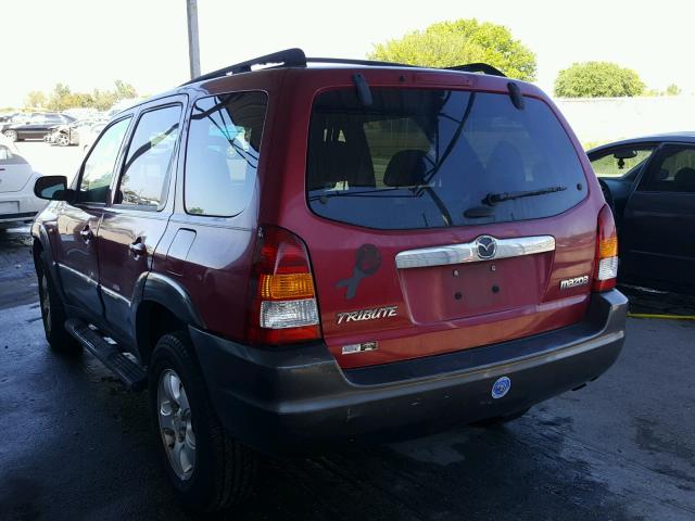 4F2YZ04134KM08501 - 2004 MAZDA TRIBUTE LX RED photo 3