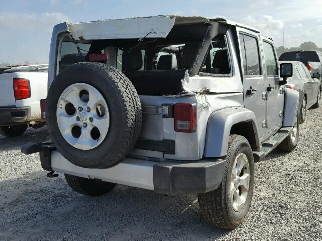 1C4BJWEG6DL655766 - 2013 JEEP WRANGLER U SILVER photo 4