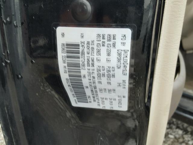 3C4FY48B22T249812 - 2002 CHRYSLER PT CRUISER BLACK photo 10