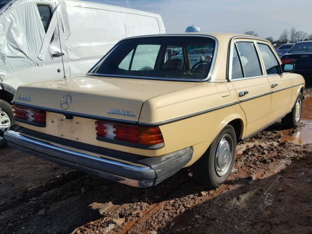 WDBAB23A9DB409668 - 1983 MERCEDES-BENZ 240 D YELLOW photo 4