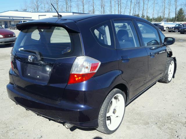 JHMGE8H48AS002363 - 2010 HONDA FIT SPORT BLUE photo 4