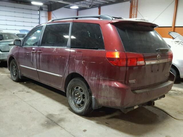 5TDBA22C84S009038 - 2004 TOYOTA SIENNA XLE BURGUNDY photo 3