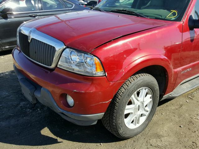 5LMEU68H94ZJ07968 - 2004 LINCOLN AVIATOR RED photo 9