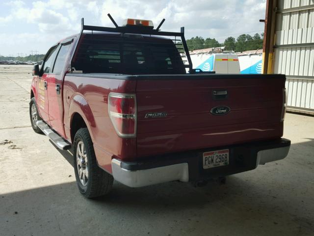 1FTRW12879FA28340 - 2009 FORD F150 SUPER RED photo 3