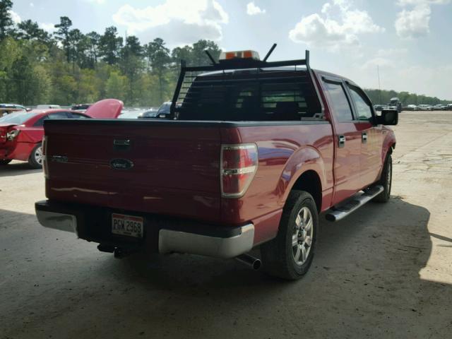 1FTRW12879FA28340 - 2009 FORD F150 SUPER RED photo 4