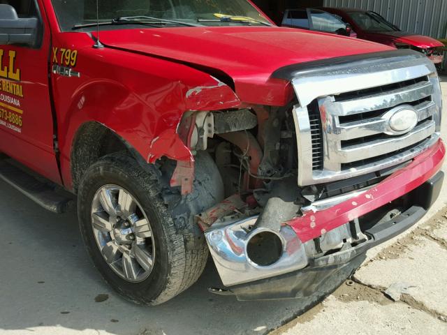 1FTRW12879FA28340 - 2009 FORD F150 SUPER RED photo 9