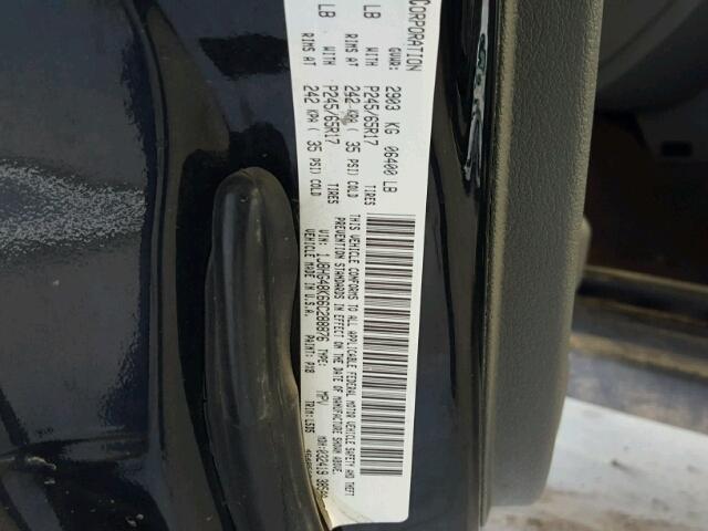 1J8HG48K66C288876 - 2006 JEEP COMMANDER BLACK photo 10