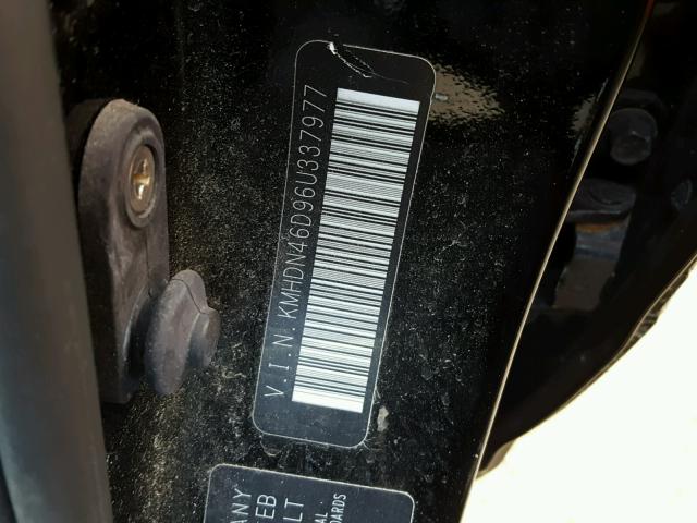 KMHDN46D96U337977 - 2006 HYUNDAI ELANTRA GL BLACK photo 10