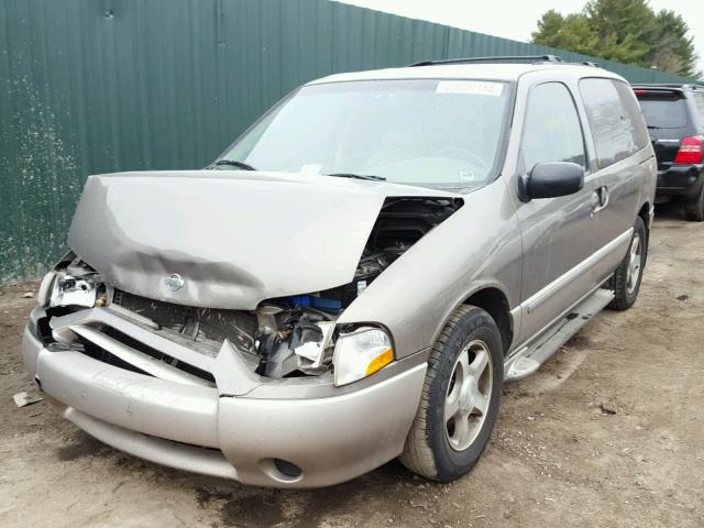 4N2ZN15T01D822645 - 2001 NISSAN QUEST GXE GRAY photo 2