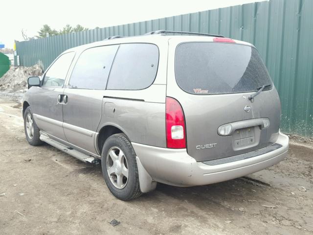 4N2ZN15T01D822645 - 2001 NISSAN QUEST GXE GRAY photo 3
