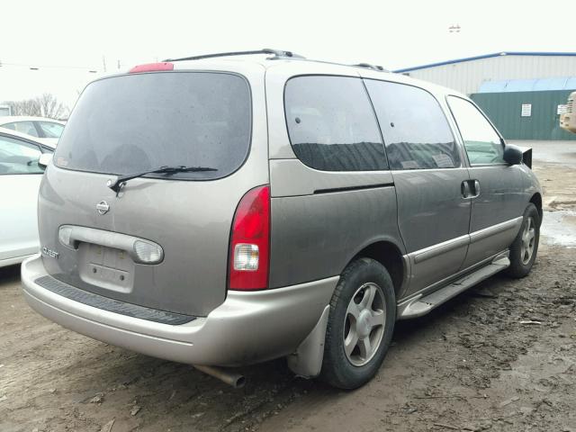 4N2ZN15T01D822645 - 2001 NISSAN QUEST GXE GRAY photo 4