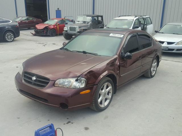 JN1CA31D5YT526618 - 2000 NISSAN MAXIMA GLE MAROON photo 2