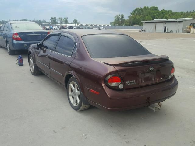 JN1CA31D5YT526618 - 2000 NISSAN MAXIMA GLE MAROON photo 3