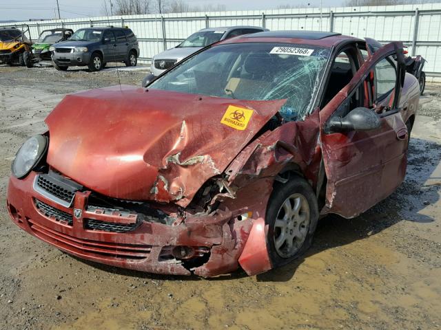 1B3ES56C23D123344 - 2003 DODGE NEON SXT MAROON photo 2