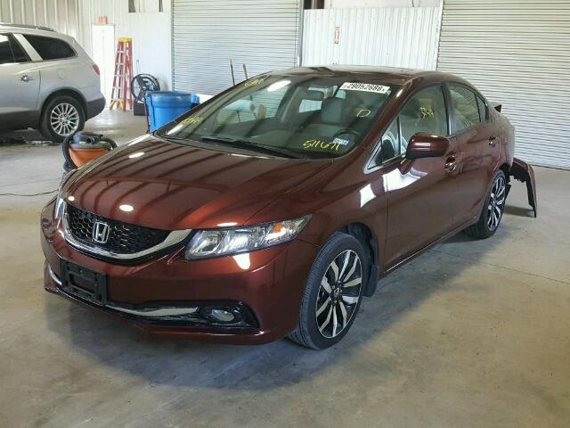 2HGFB2F99FH511671 - 2015 HONDA CIVIC EXL BURGUNDY photo 2