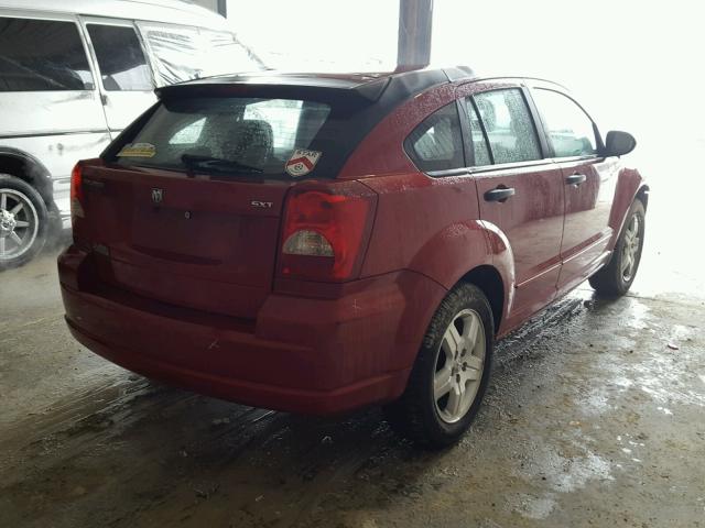 1B3JB48B47D505104 - 2007 DODGE CALIBER SX RED photo 4