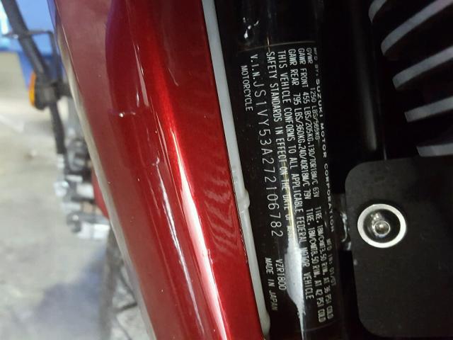 JS1VY53A272106782 - 2007 SUZUKI VZR1800 RED photo 10