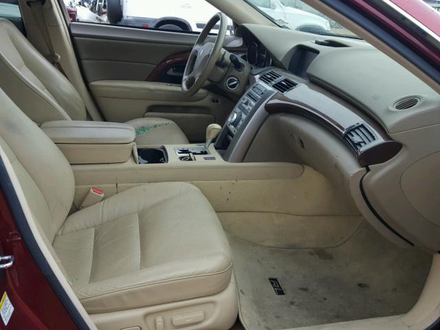JH4KB16575C019791 - 2005 ACURA RL RED photo 5