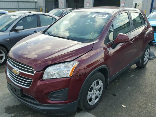 3GNCJKSB9GL277660 - 2016 CHEVROLET TRAX LS MAROON photo 2