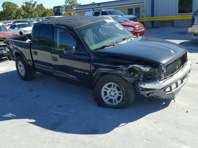 1B7HL48N52S522874 - 2002 DODGE DAKOTA QUA BLACK photo 1