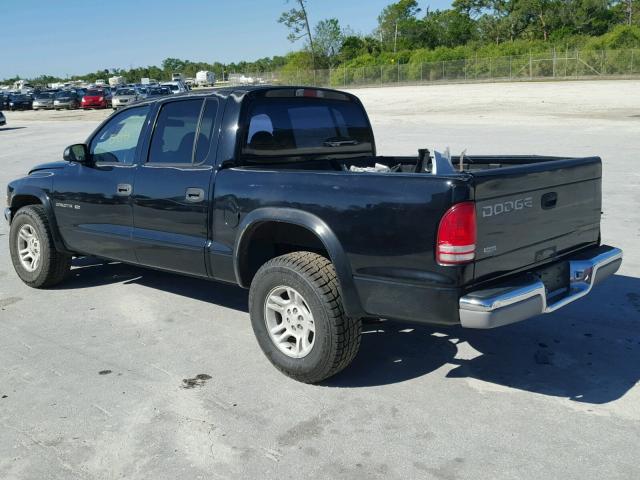 1B7HL48N52S522874 - 2002 DODGE DAKOTA QUA BLACK photo 3